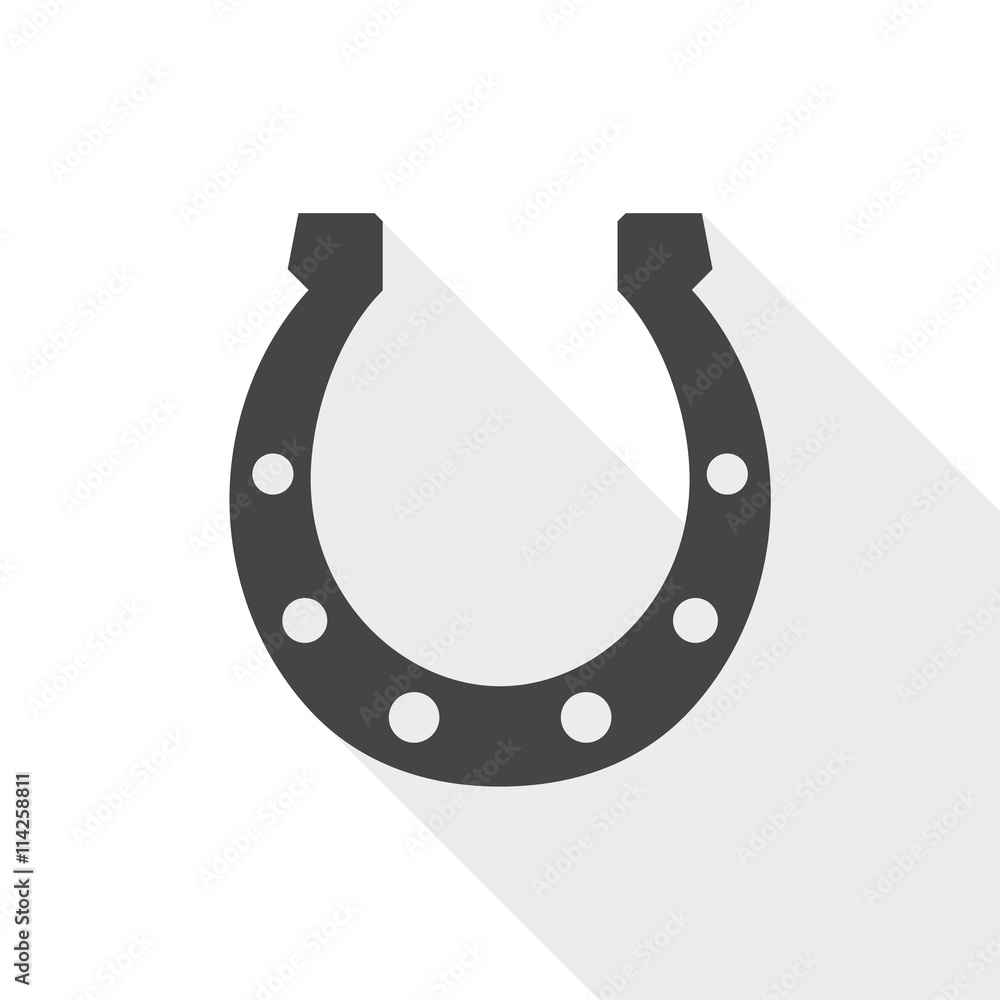 Vector horseshoe icon with long shadow Vector horseshoe icon with long shadow