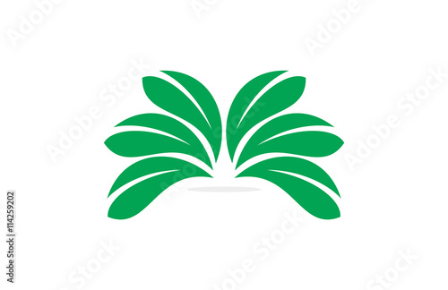 leaf circle grass vector logo