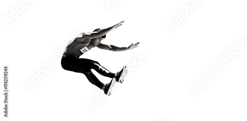 Portrait of sportsman jumping 