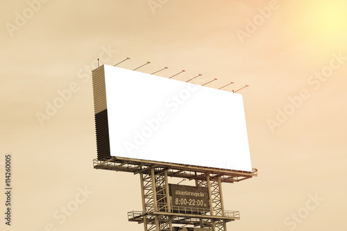 Blank billboard. Vintage filter.