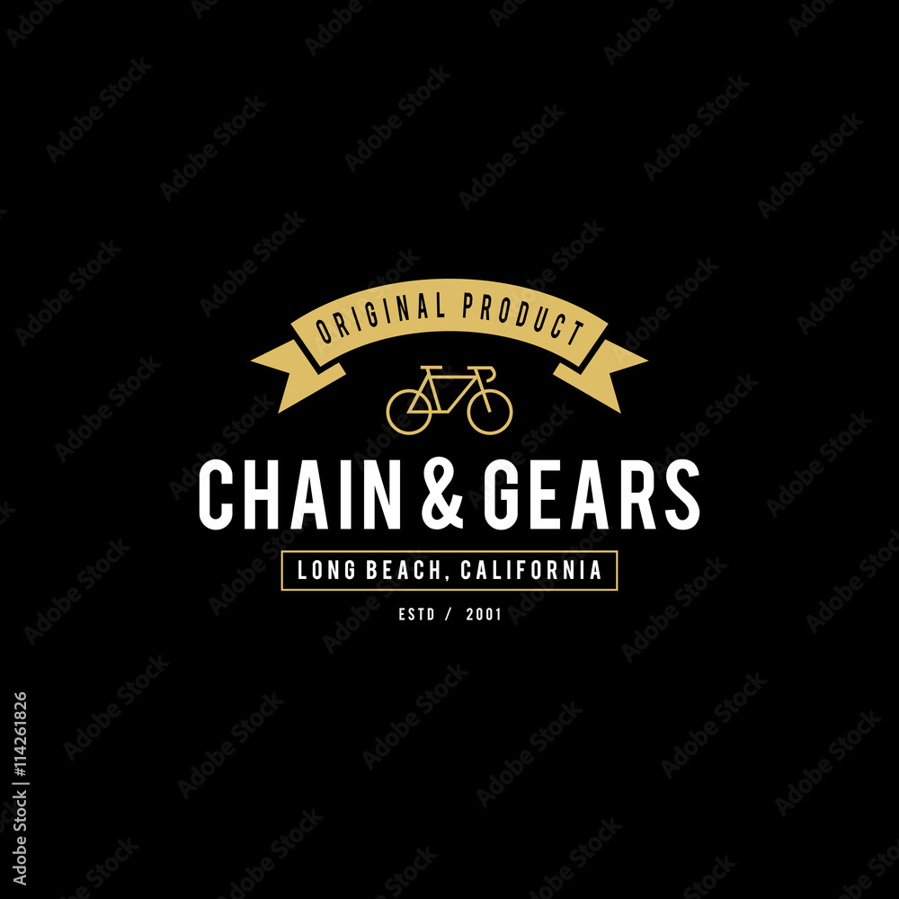 Typographic Bicycle Label Design and Logo Typographic Bicycle Label Design and Logo