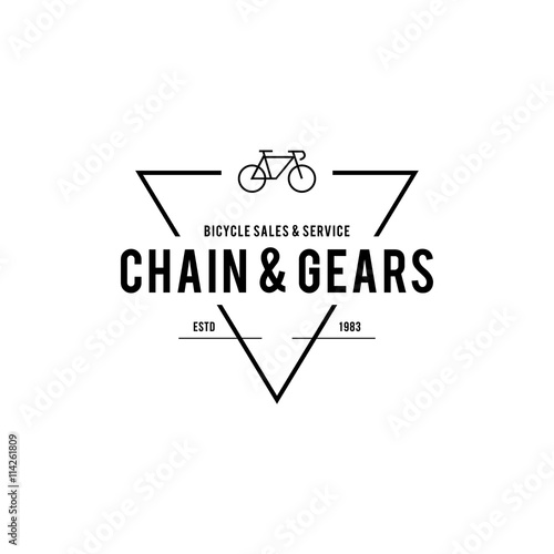 Typographic Bicycle Label Design and Logo photo