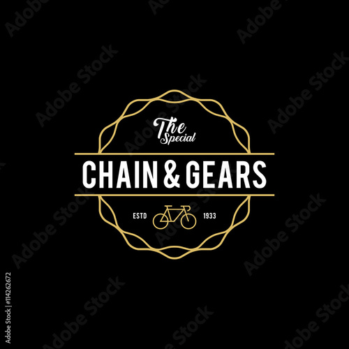 Typographic Bicycle Label Design and Logo photo