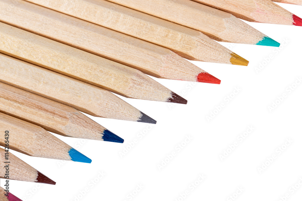 Obraz premium Color pelcils on white background.