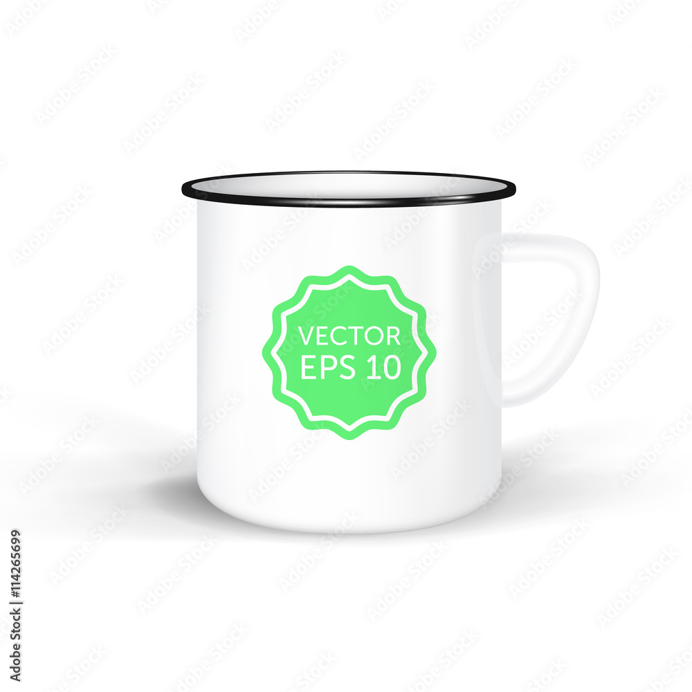 vector enamel mug isolated on white background vector enamel mug isolated on white background