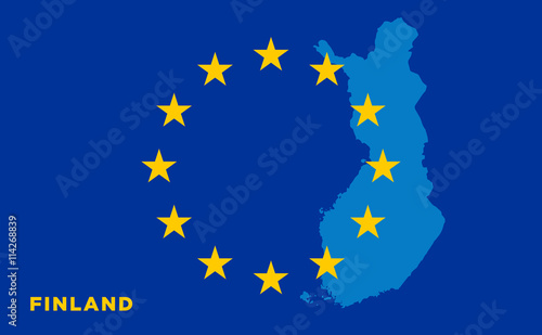 Flag of European Union with Finland on background