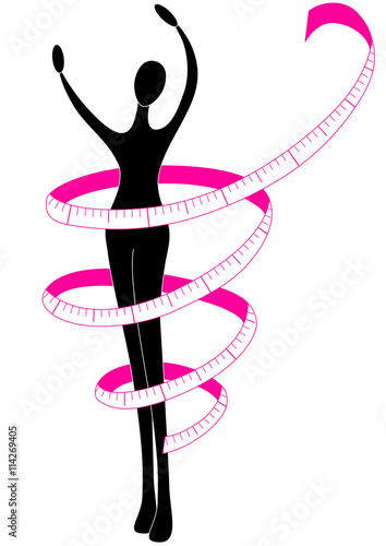 female silhouette with a tape measure 