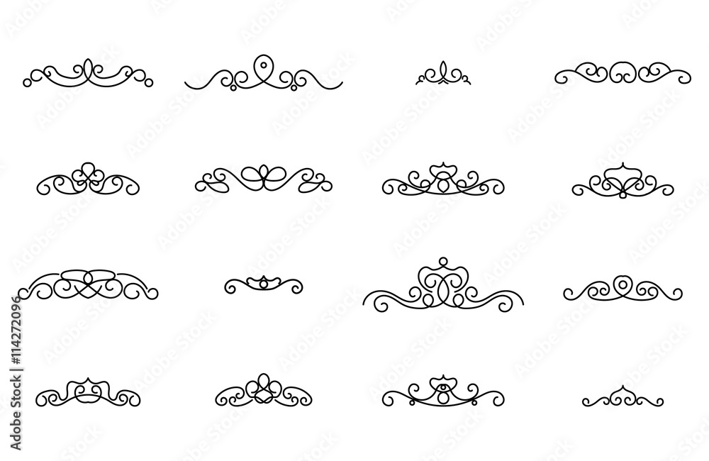 Wicker lines and old decor elements in vector. Wicker lines and old decor elements in vector.