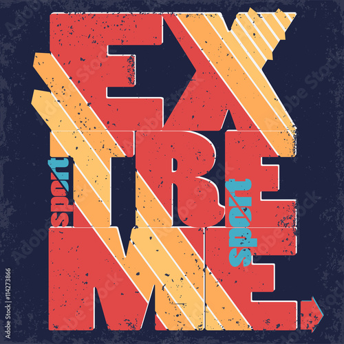 Extreme sport Typography label