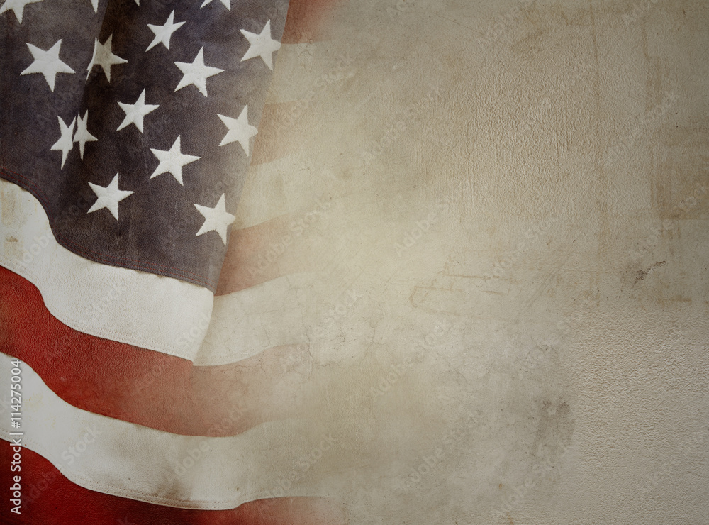 Fototapeta premium American flag and brown background