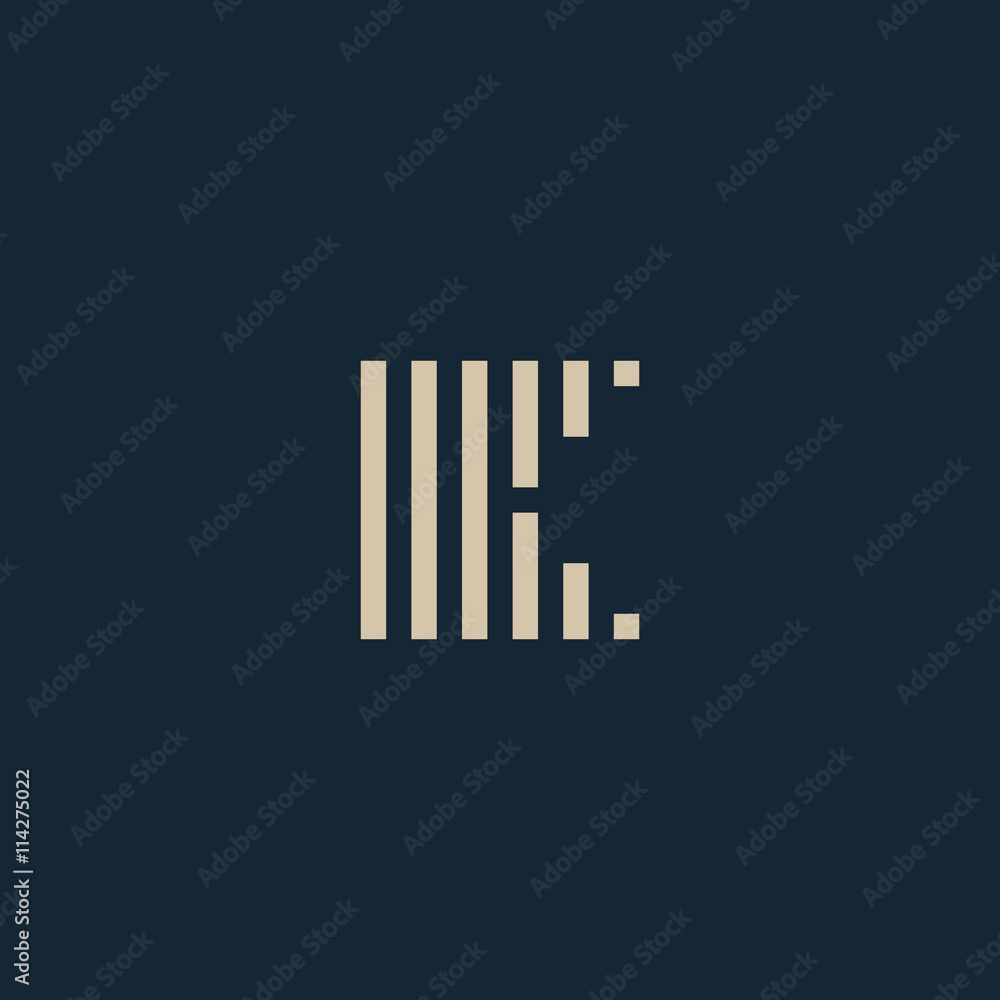Fototapeta Unusual geometric letter K. Architecture vector logo. Isolated monogram.