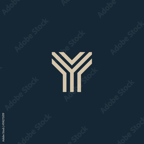 Unusual geometric letter Y. Architecture vector logo. Isolated monogram.