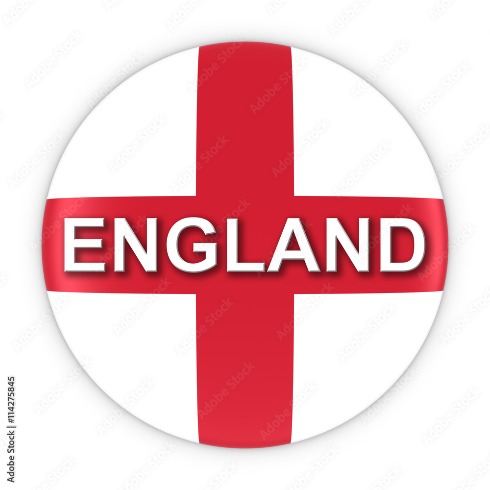 English Flag Button with England Text 3D Illustration English Flag Button with England Text 3D Illustration