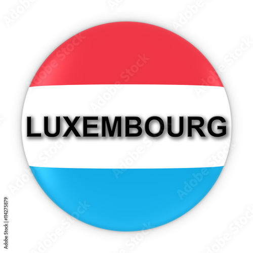 Free Download Luxembourgish Flag Button with Luxembourg Text 3D Illustration - GFXLoad