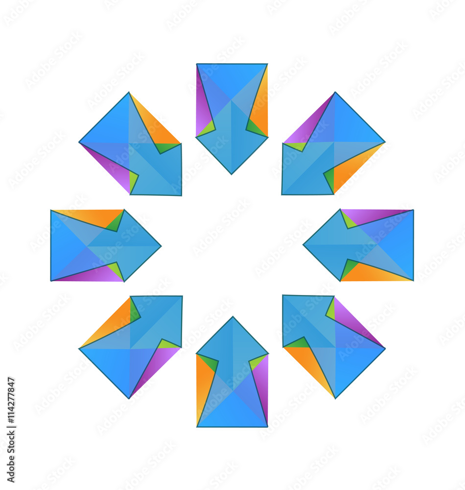 Vector arrows fractal logo Vector arrows fractal logo