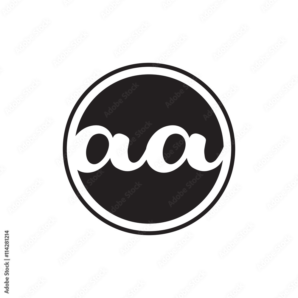 initial letter logo circle with ring aa initial letter logo circle with ring aa