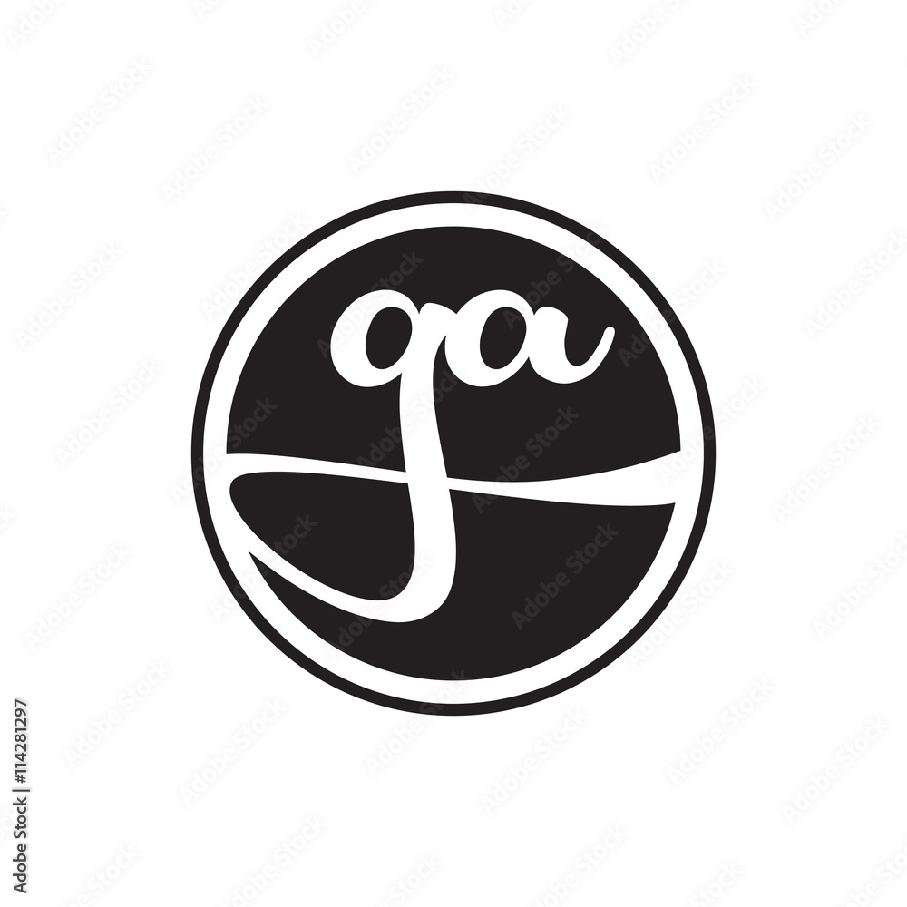 initial letter logo circle with ring ga initial letter logo circle with ring ga