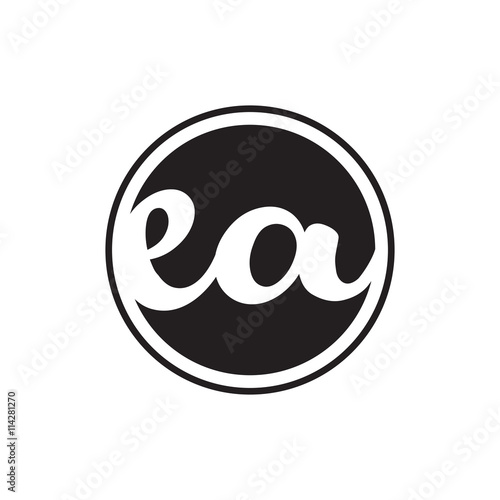 initial letter logo circle with ring ea