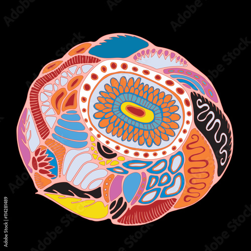 stock vector flower, doodle pattern. abstract art background