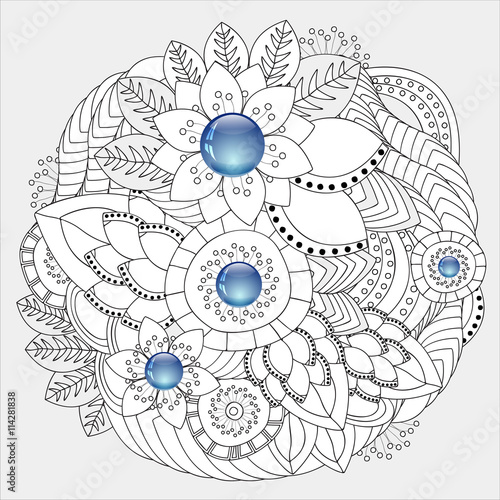 stock vector floral  doodle pattern. decorative element