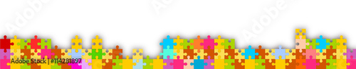 puzzle Hintergrund Bunt Panorama Reihe Band Banner