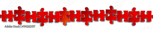 Puzzle Teile Elemente Reihe Rot Band Banner