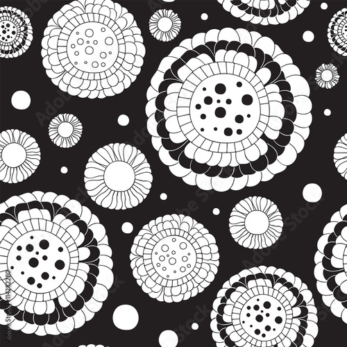 stock vector floral seamless doodle pattern. decorative element