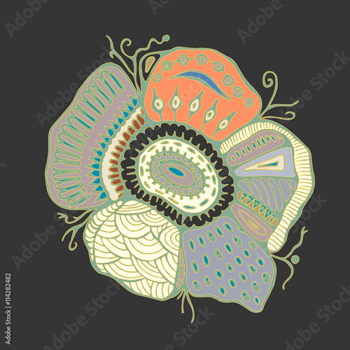 stock vector flower, doodle pattern. abstract art background