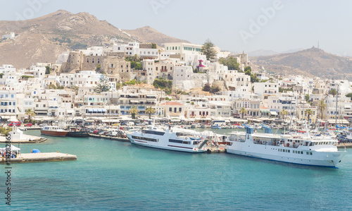 Naxos island, port, ships, city, tourist resort, Greece © sea and sun