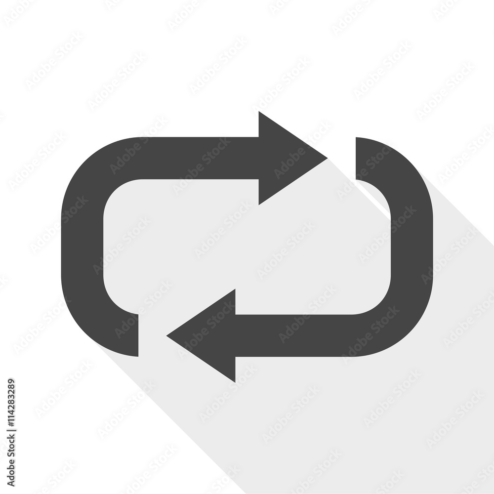 Vector repeat icon with long shadow Vector repeat icon with long shadow