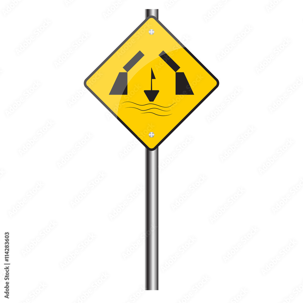 Traffic sign road, Vector image. Traffic sign road, Vector image.