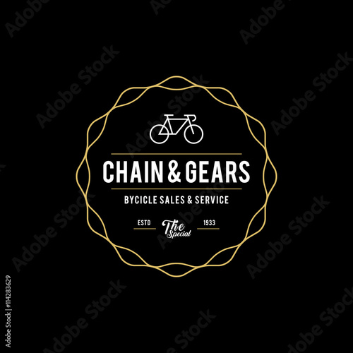 Retro Vintage Bicycle Label Design and Logo photo