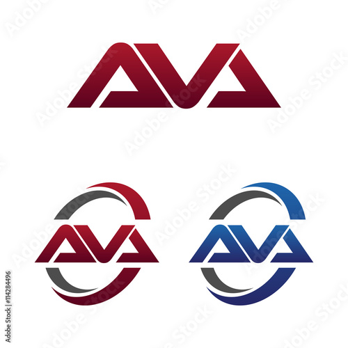 Modern 3 Letters Initial logo Vector Swoosh Red Blue ava