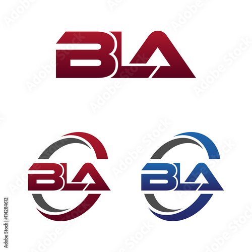 Modern 3 Letters Initial logo Vector Swoosh Red Blue bla