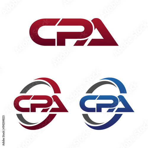 Modern 3 Letters Initial logo Vector Swoosh Red Blue cpa