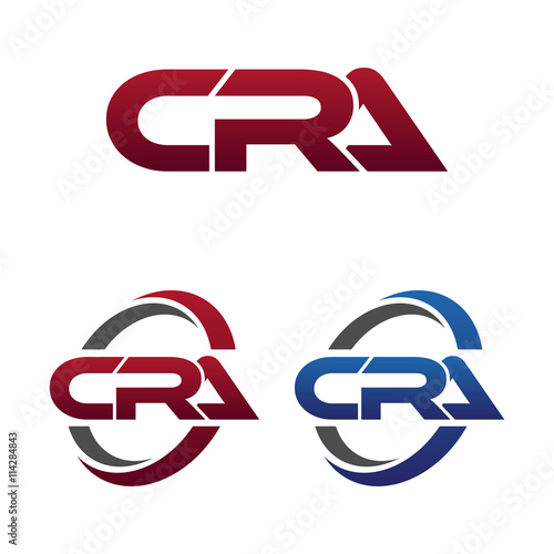 Modern 3 Letters Initial logo Vector Swoosh Red Blue cra photo