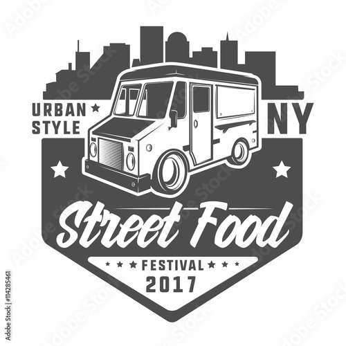 Street food truck t shirt logo
