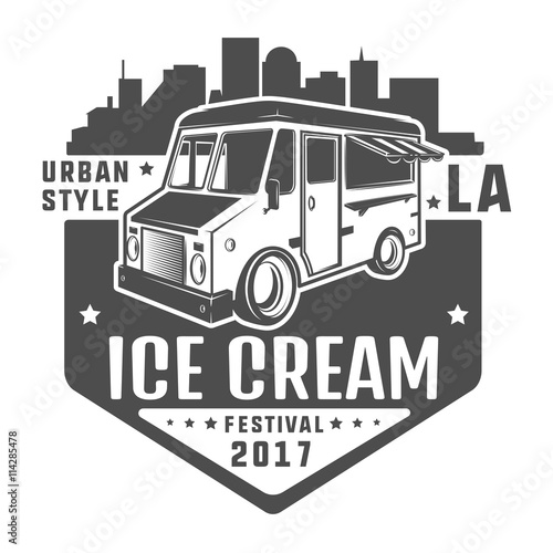 Street food truck t shirt logo