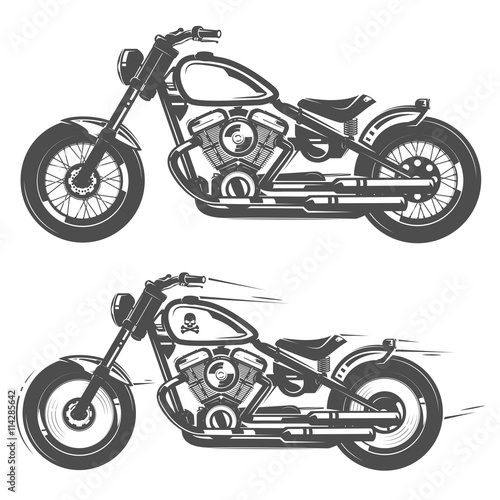 Set of motorcycle vintage style