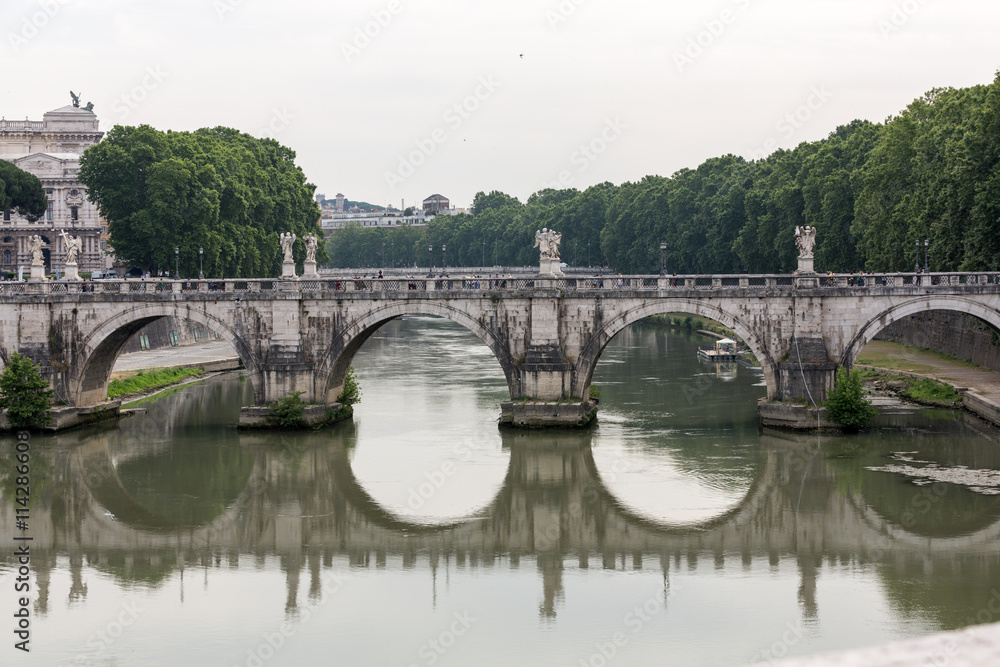 The  Bridge of Sant Angelo in Rome, Italy