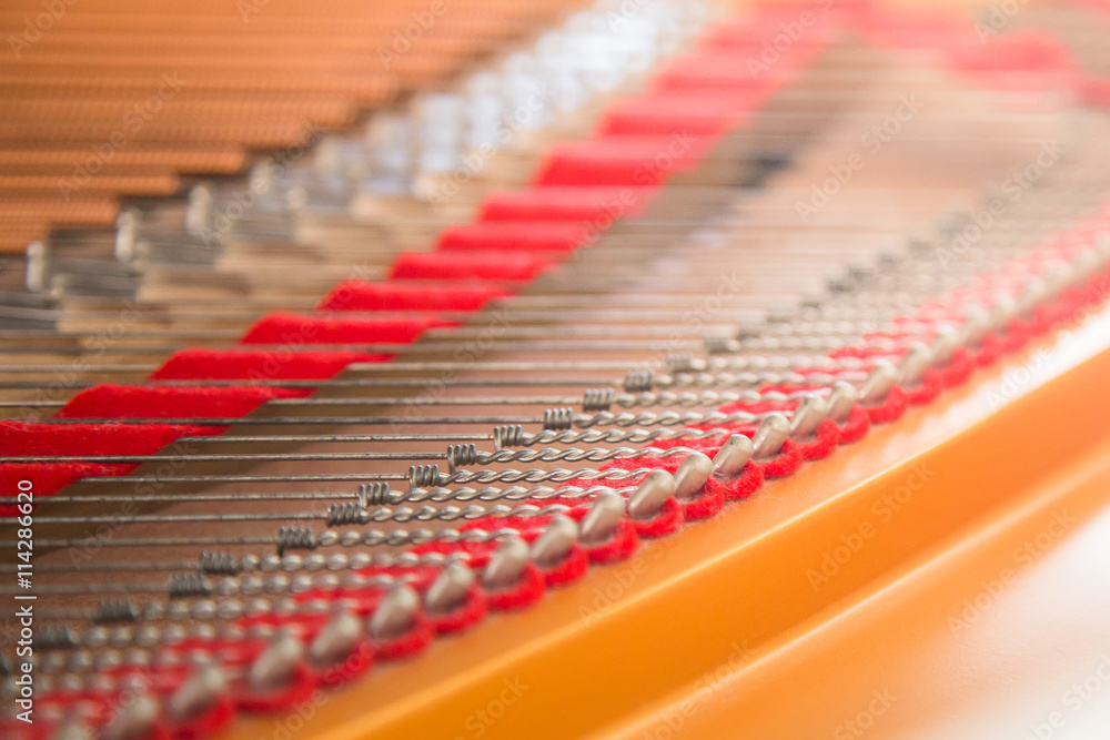 Fototapeta premium Closeup of a piano inside.