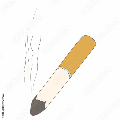 Cigarette butt icon, cartoon style