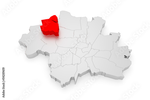 Allach-Untermenzing, München Bezirke 3D