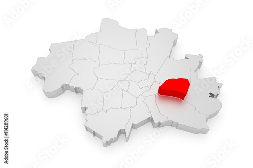 Berg am Laim, München Bezirke 3D