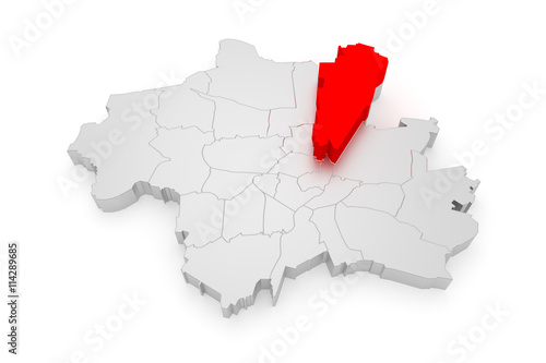 Schwabing-Freimann, München Bezirke 3D