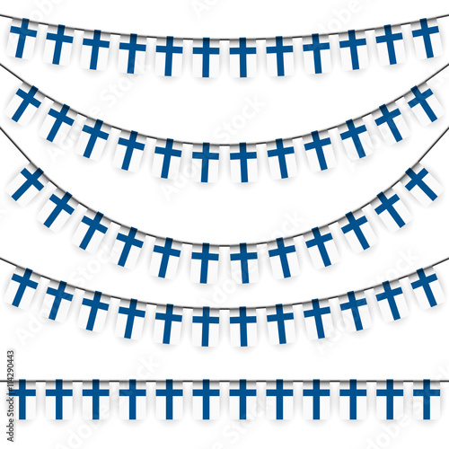 garlands with finnish national colors