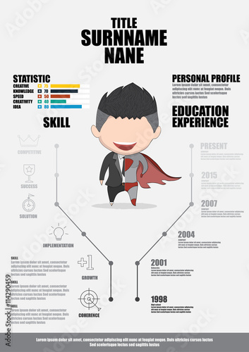 Flat Resume with Infographics. Resume. Vector