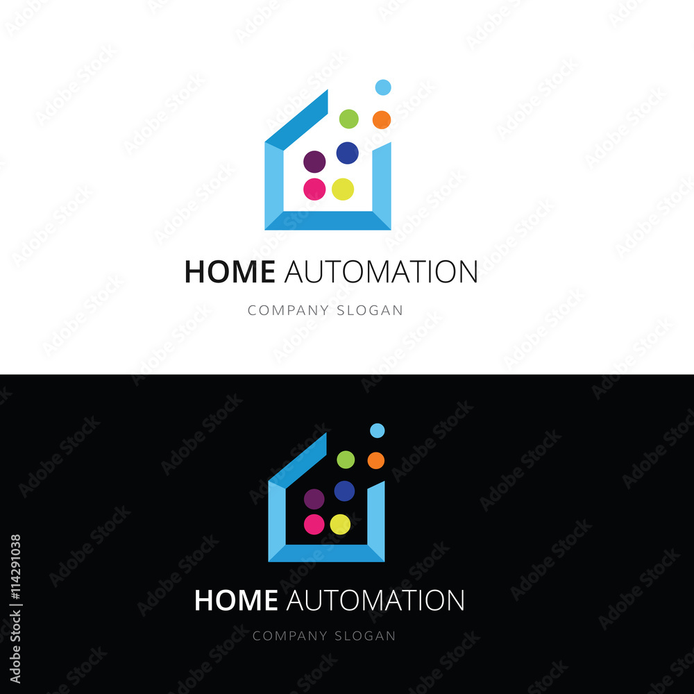 Home control,home logo,people logo,home application logo,real estate logo,House automation logo,vector logo template.