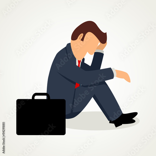 Cartoon of frustrated businessman