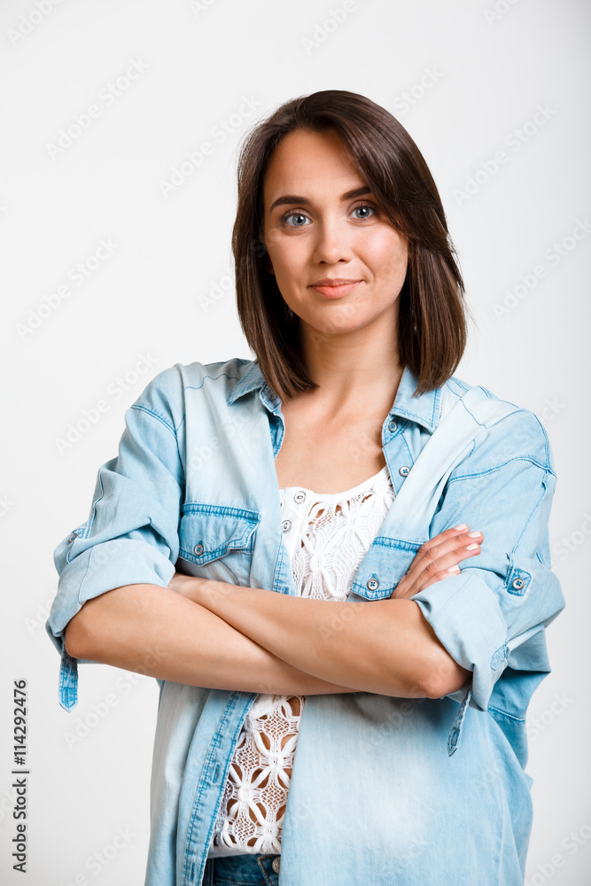 Portrait of young beautiful girl over white background. Portrait of young beautiful girl over white background.